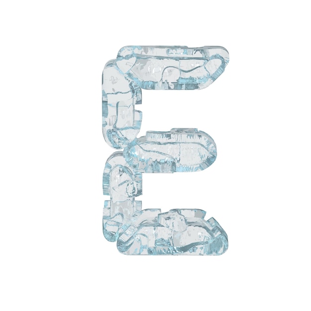 Vektor eissymbol in form eines digitalen schriftartbuchstabens e