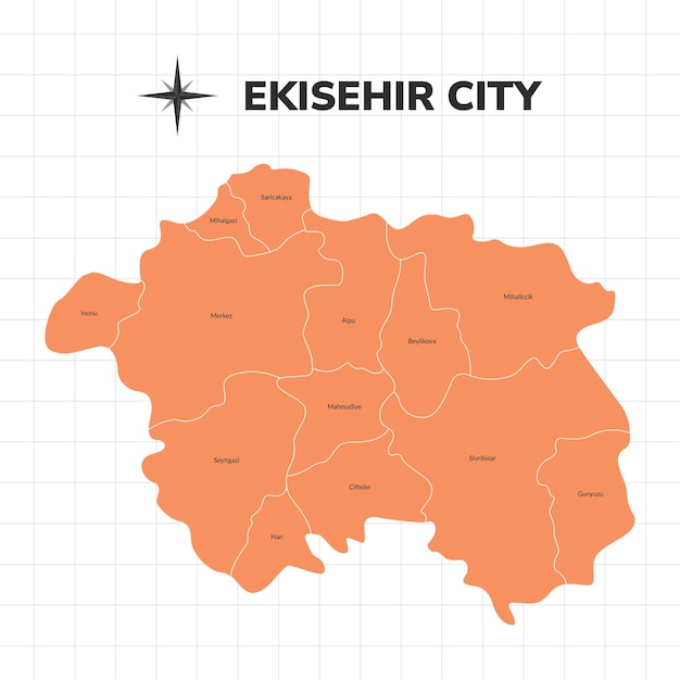 Vektor ekisehir stadtkarte illustration karte der stadt in der türkei