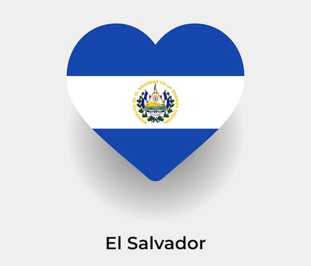 El Salvador Flagge Herzform Symbol Vektor Illustration