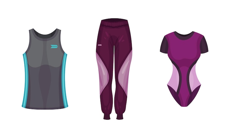 Vektor elastische und enge sporthose und tanktop als modisches womenswear-vektor-set