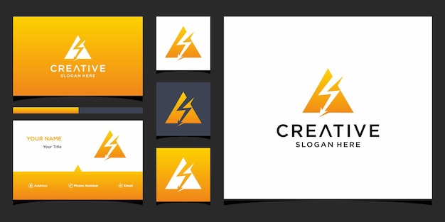 Electric logo-design mit visitenkartenvorlage