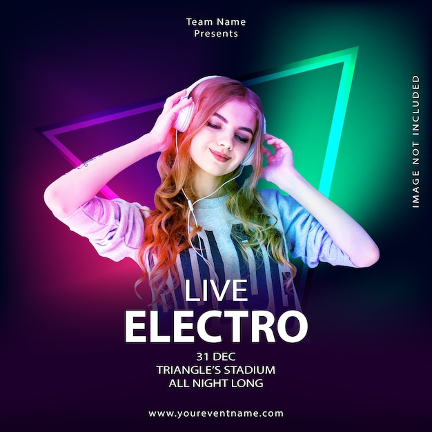Electro-Musik-Event-Platz-Plakat-Vorlage