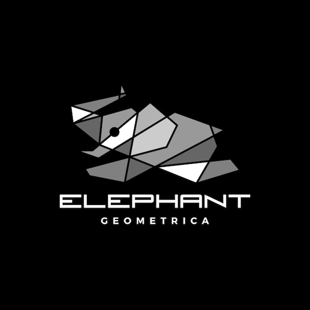 Elefant geometrische polygonal springende logo-vektor-symbol-illustration