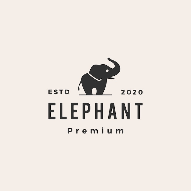 Elefant hipster vintage logo symbol illustration