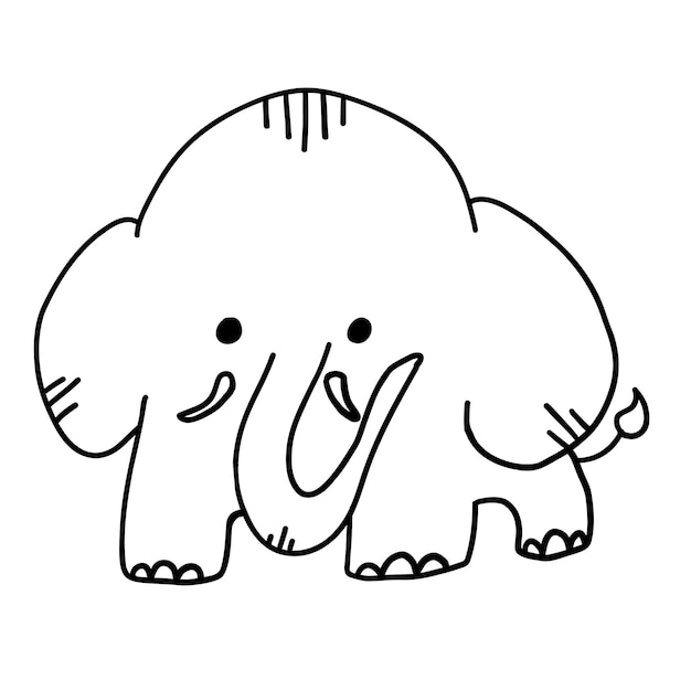 Elefant im flachen Cartoon-Stil