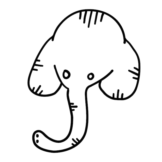 Elefant im Umriss-Doodle-Stil