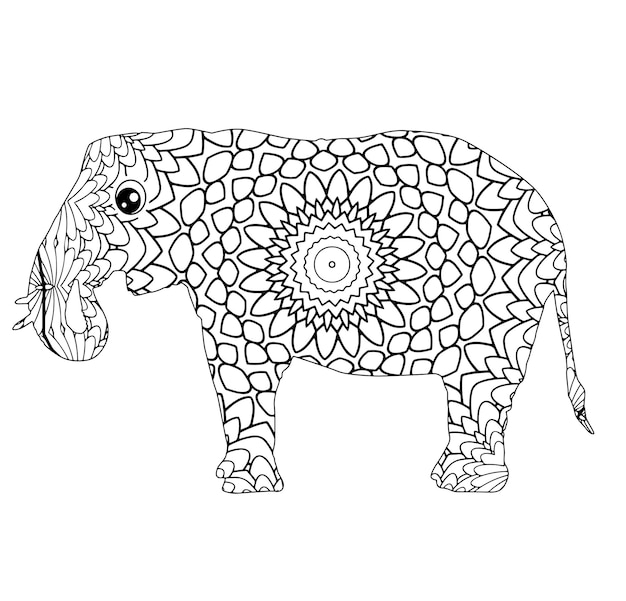 Elefant-Mandala-Premium-Vektor