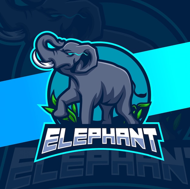 Elefant maskottchen esport logo design