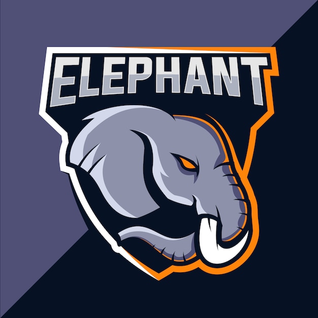 Elefant maskottchen esport logo design