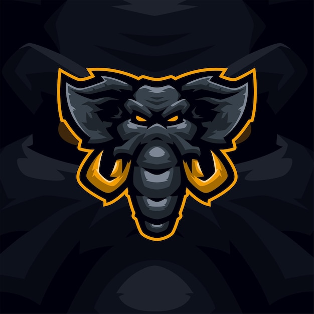 Elefant-masscot-logo-esport-illustration premium-vektor