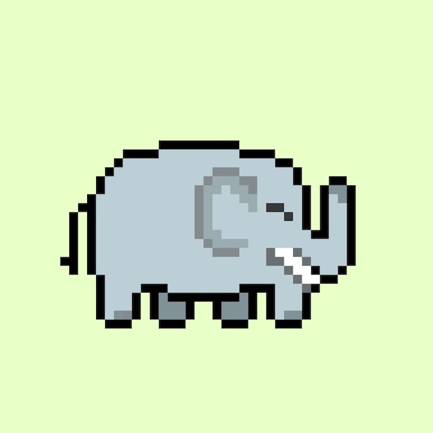 Elefant mit pixel-art-stil