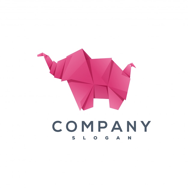 Elefant-origami-stil-logo