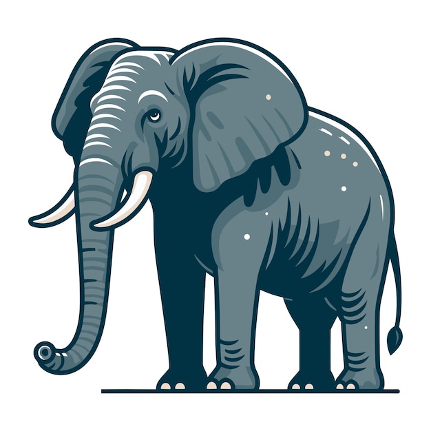 Vektor elefanten-vollkörper-vektorillustration zoologie-illustration afrikanische safari-wildtierer-design