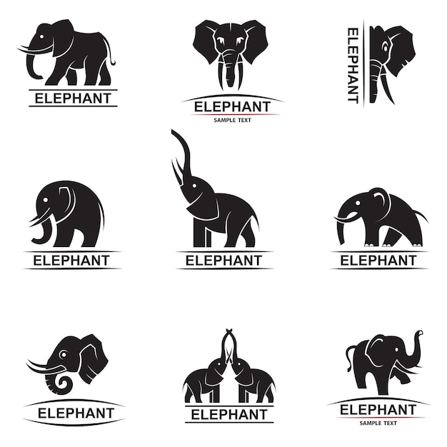 Vektor elefantensymbole gesetzt