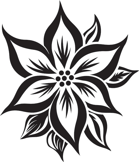 Vektor elegant bloom monochrom emblem blütenblatt essenz stilvolles vektordetail