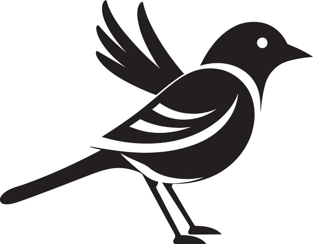 Vektor elegant flight of nature onyx majesty skulpted songbird emblem monochrome melodie