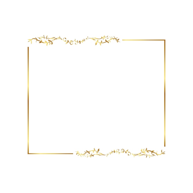 Elegant goldener Blumenrahmen