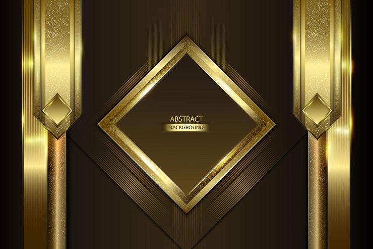 Elegant goldener und brauner geometrischer abstrakter Hintergrund mit Rhombusrahmen