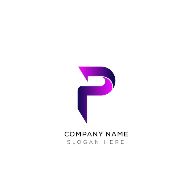 Elegant von abstraktem 3D-P-Brief-Logo-Design