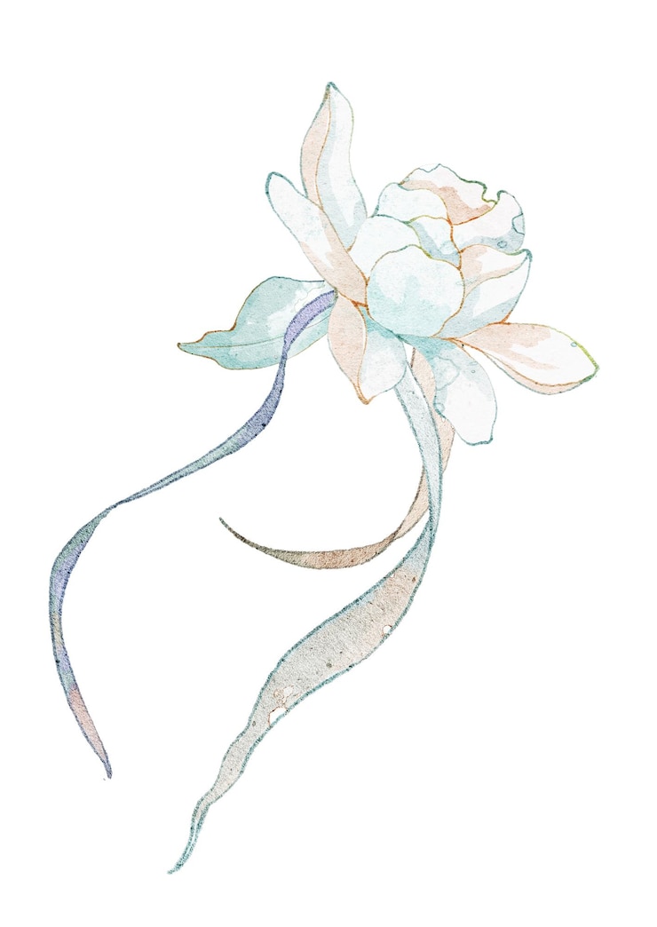 Vektor elegante blumen- und blattbüchel-illustration