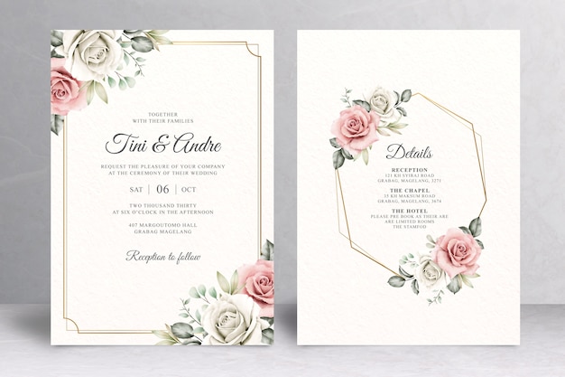 Elegante Blumenhochzeitseinladungskarte
