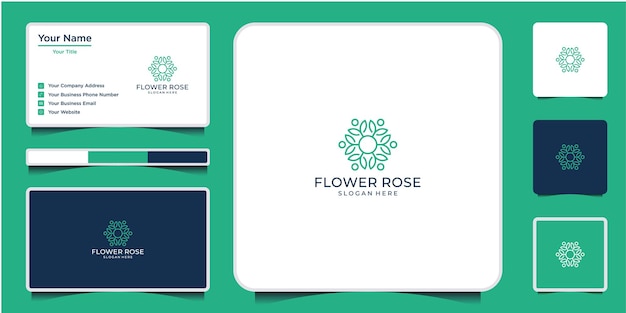 Elegante Blumenlogo-Design-Linienkunst