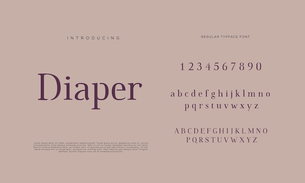 Elegante Buchstaben Schriftart und Zahl klassischer Schriftzug minimale Modedesigns Typografiemodus P