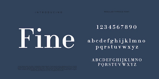 Elegante buchstaben schriftart und zahl klassischer schriftzug minimale modedesigns typografiemodus