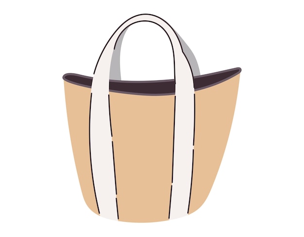 Elegante frauen-flat-beach-handtasche vektor-cartoon-isolierte mode-accessoire-tasche