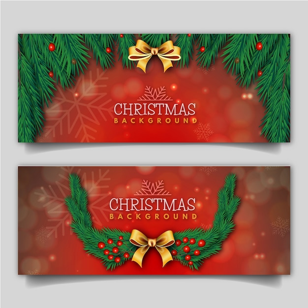 Elegante frohe weihnachten banner mit lichteffekt