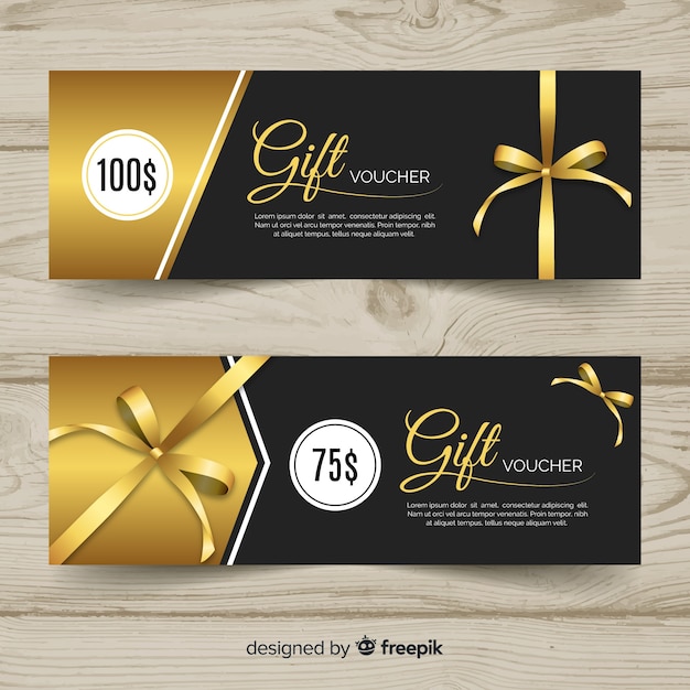 Elegante Geschenkgutscheinschablone mit goldener Art