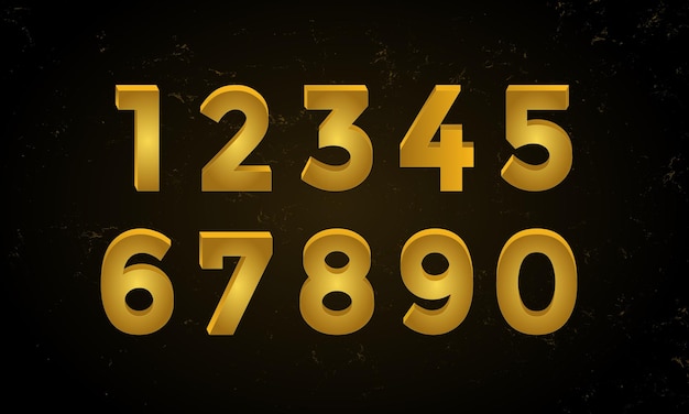 Elegante goldene 3d Zahlen