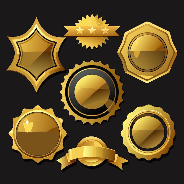 Elegante goldene Abzeichen und Embleme Premium-Vektorkollektion