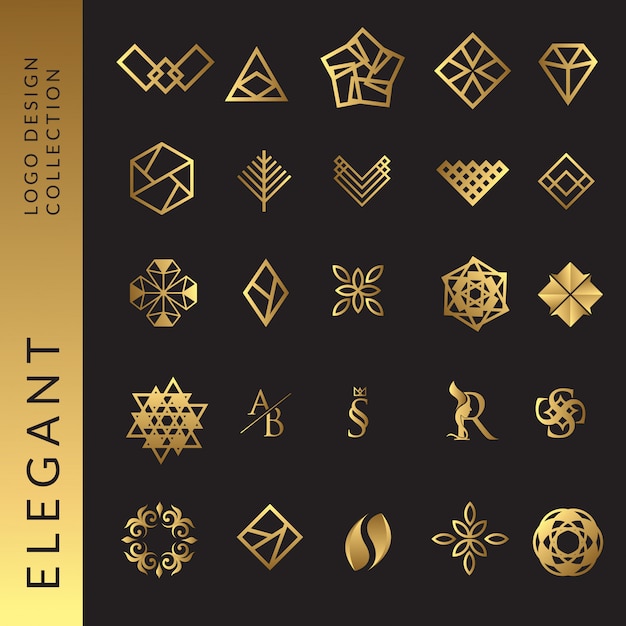 Vektor elegante goldene logovorlagensammlung