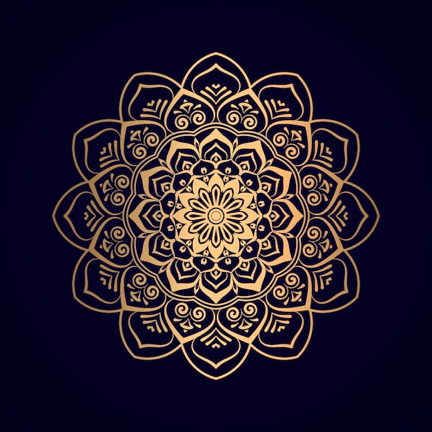 Elegante goldene schöne mandala-ornamente vorlage