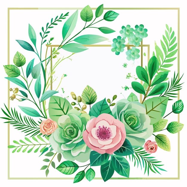 Elegante grüne blumen-wedding-designer-karte