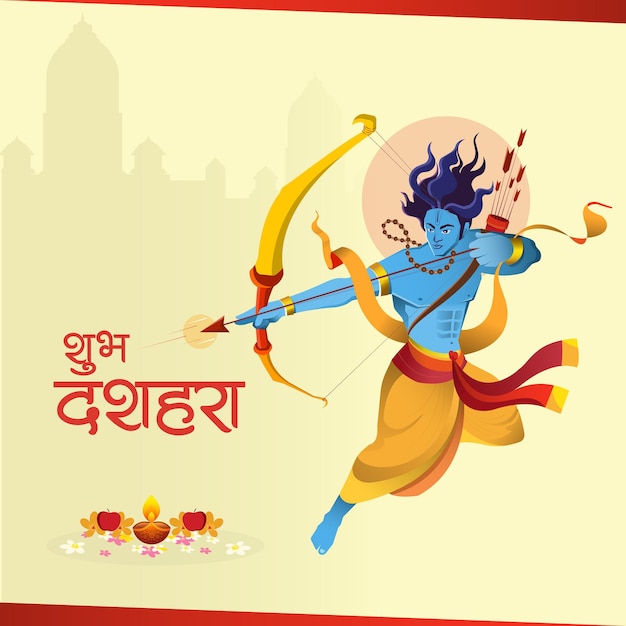 Elegante hinduistische happy-dussehra-festival-banner-vorlage