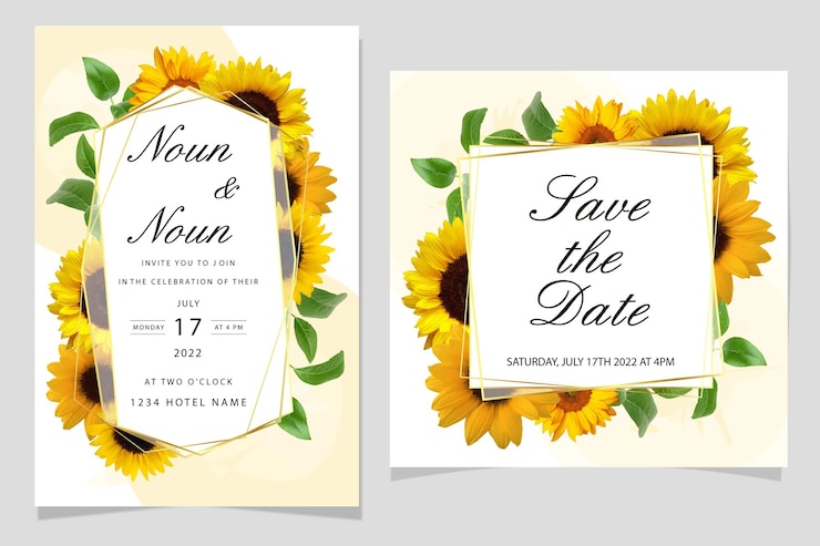 Elegante Hochzeitseinladungskarte mit schöner Aquarellblume