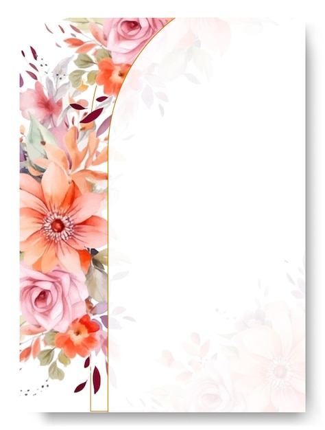 Vektor elegante hochzeitskarte mit pfirsich-anemonen-blumenrahmen, vielseitig einsetzbar