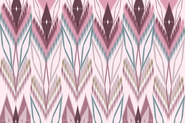 Elegante Ikat-Blumenmuster in weichen Pastellfarben