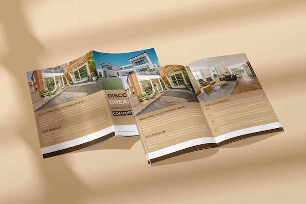 Elegante Immobilien-Bifold-Broschüre-Vorlage