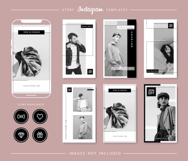 Elegante instagram geschichtenschablonen.