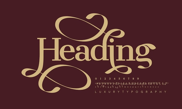 Elegante klassische luxusschrift für hochzeiten, logo, mode, elegante buchstaben-abc-typografie