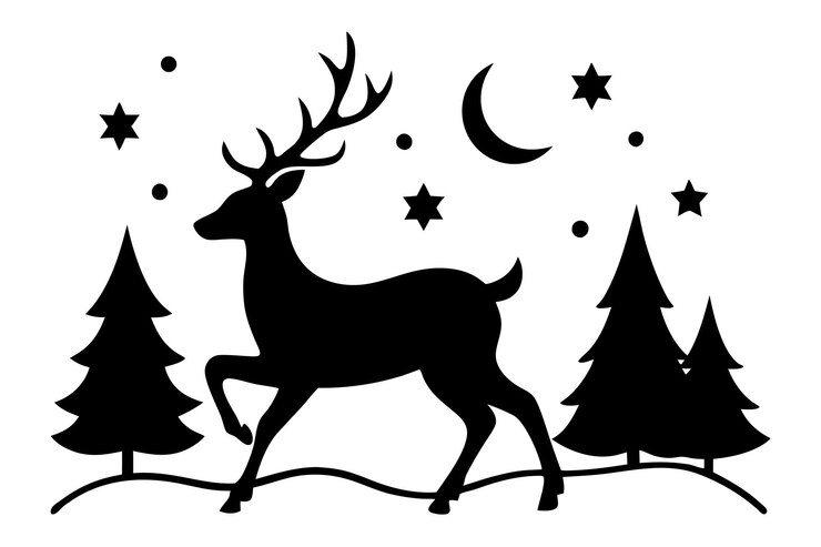 Vektor elegante laufende hirschsilhouetten vektor perfekt für urlaubs- und wildtierdesigns