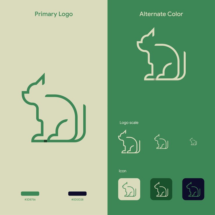 elegante linie art niedliche logo-vorlage