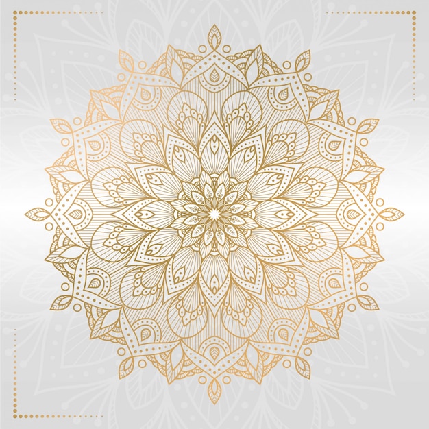 Elegante mandala mit weißem hintergrund