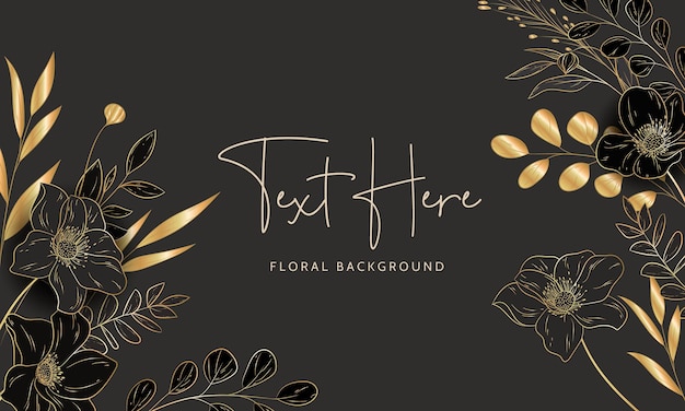 elegante minimalistische luxusgoldblume und blatthintergrund