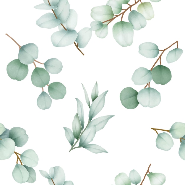 Vektor elegante nahtlose mustergrünblume und -blätter