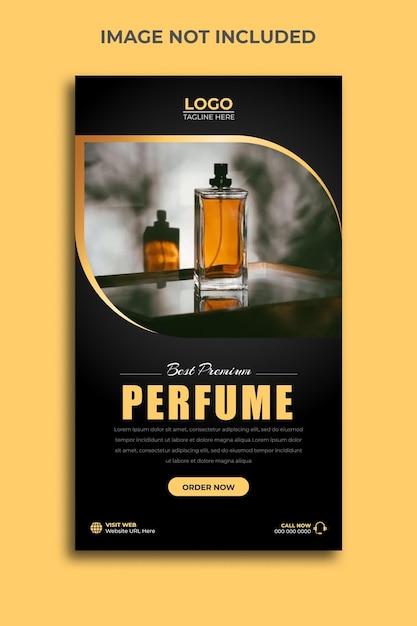 Vektor elegante parfüm- oder duft-story-vorlage für facebook und instagram