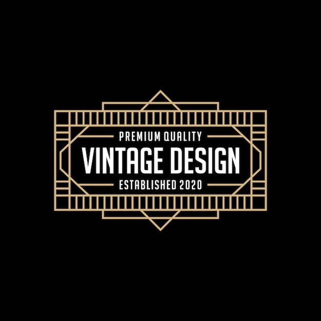 Elegante rahmen vintage logo design-vorlage